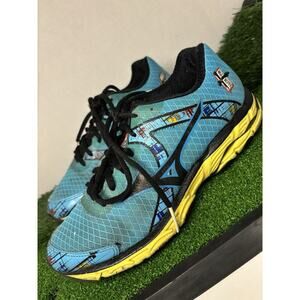 Mizuno Wave Inspire 11 Size 8.5 Blue & Yellow Lace Up Activewear Running Shoes